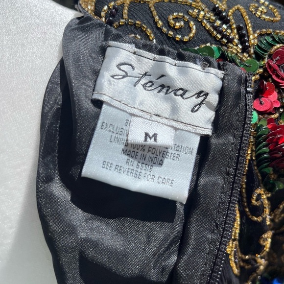 Fairycore Beaded Top | Vintage STENAY | 1980s Silk Sequin Blouse - Picture 8 of 14